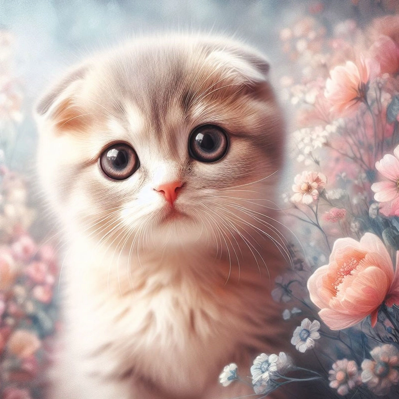 Bộ Sưu Tập Hình Nền Mèo Cute Cực Đáng Yêu và Sinh Động Nhất 4 Hình nền mèo cute AI lông xù cuộn tròn trong tổ ấm