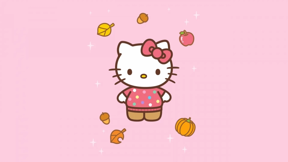 Hình nền mèo Hello Kitty với gam màu sống động