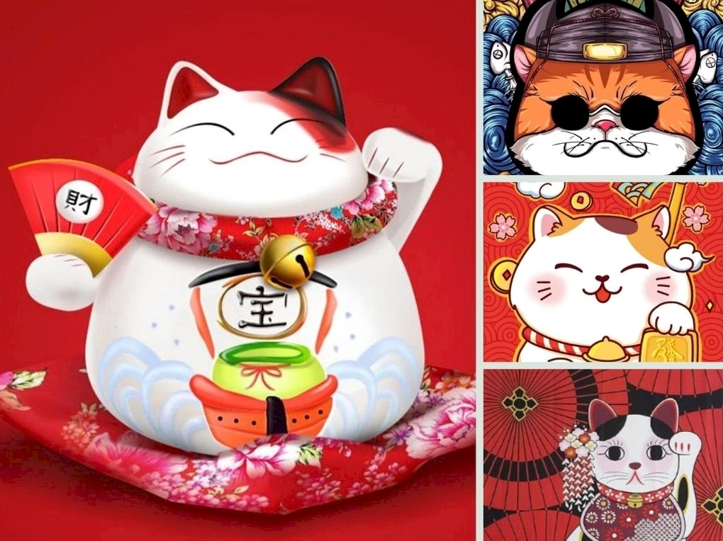 Bộ Sưu Tập Hình Nền Mèo Cute Cực Đáng Yêu và Sinh Động Nhất 1 Hình nền mèo thần tài cute mang đến may mắn và tài lộc