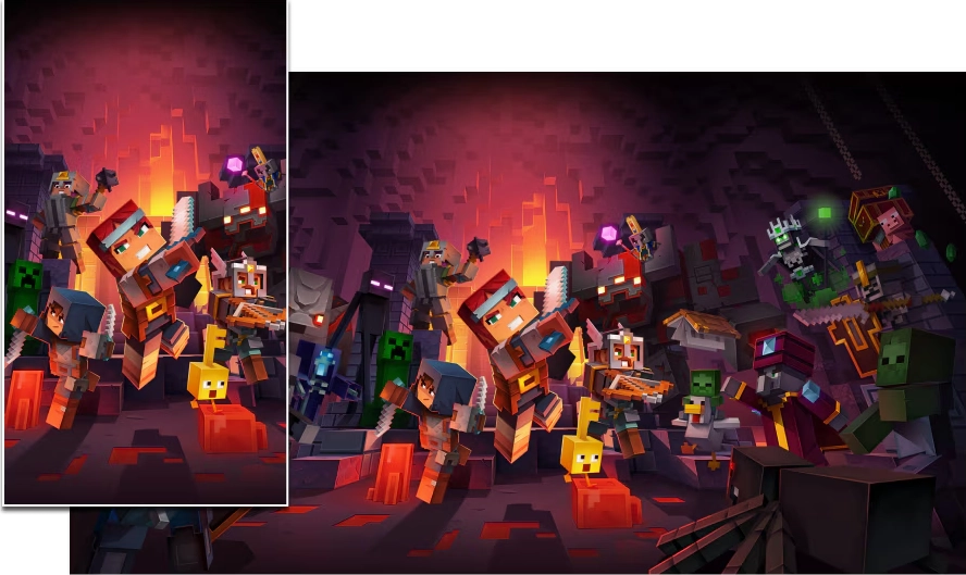 Cận cảnh bộ sưu tập hình nền minecraft tuyệt đẹp full HD 4K 11 Hình nền Minecraft Dungeons với các nhân vật anh hùng