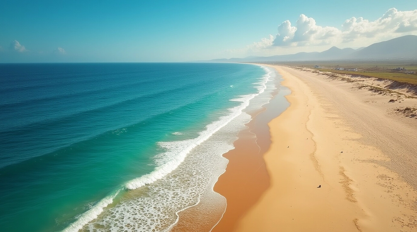 Khám Phá Bộ Sưu Tập Hình Nền Mùa Thu Đẹp Mê Hồn Và Ấn Tượng 3 Hình nền mùa thu nhìn từ trên cao của một bãi biển hình trăng khuyết