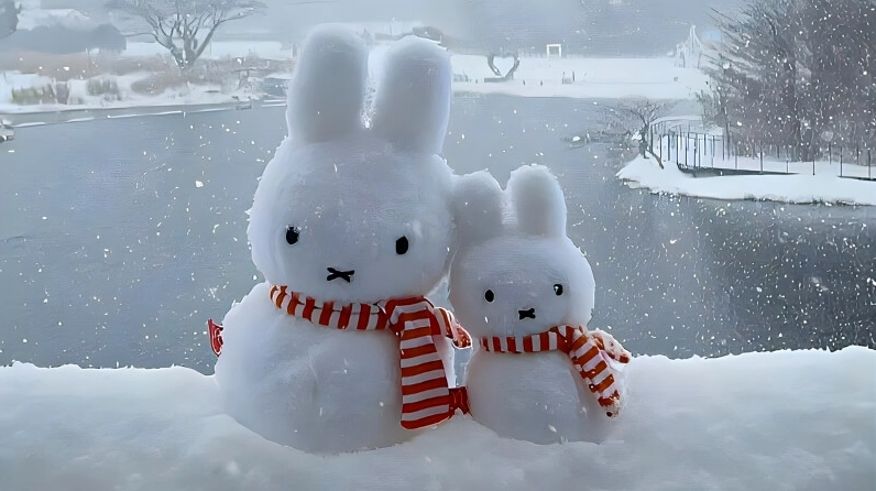 Hình nền Noel dễ thương với nhân vật hoạt hình và phụ kiện trang trí quen thuộc