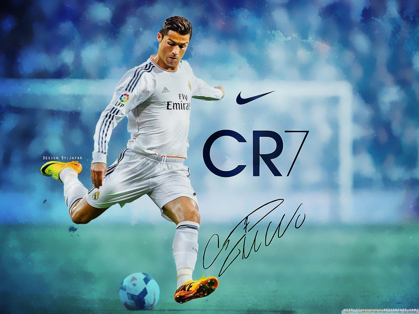 hình nền ronaldo đẳng cấp với áo đấu Real Madrid