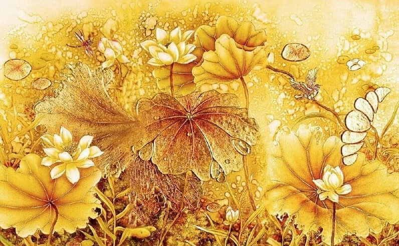 Hình nền sen hồng đang bung nở, với những giọt nước đọng lại trên cánh