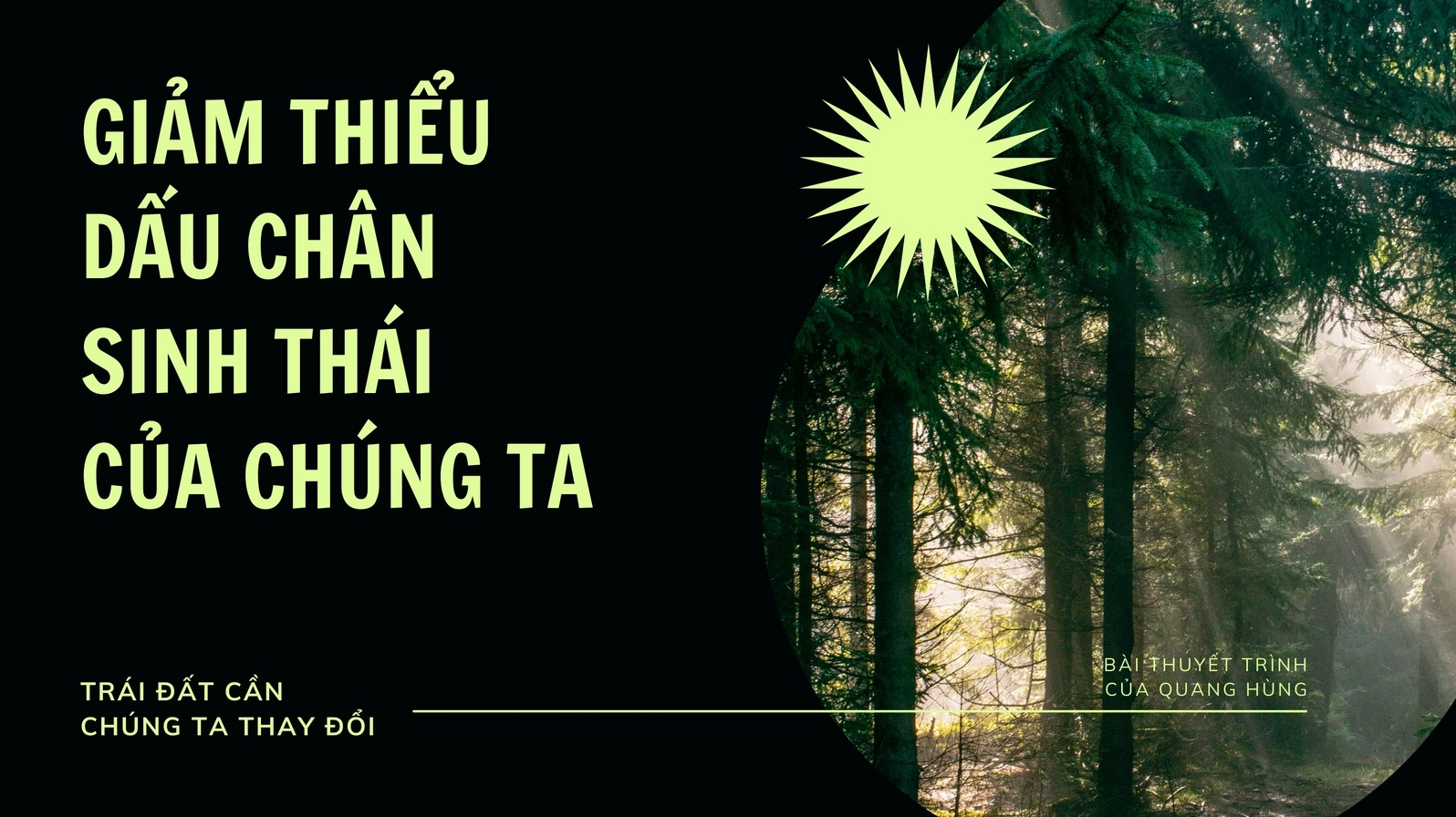 Hình nền slide đẹp mang phong cách trao quyền với màu đen và xanh dạ quang