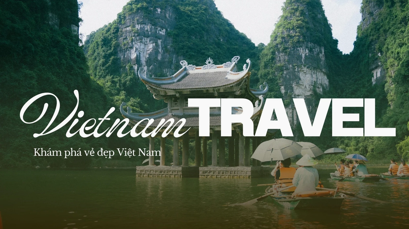 Hình nền slide đẹp màu xanh lá và trắng đơn giản cho chủ đề du lịch