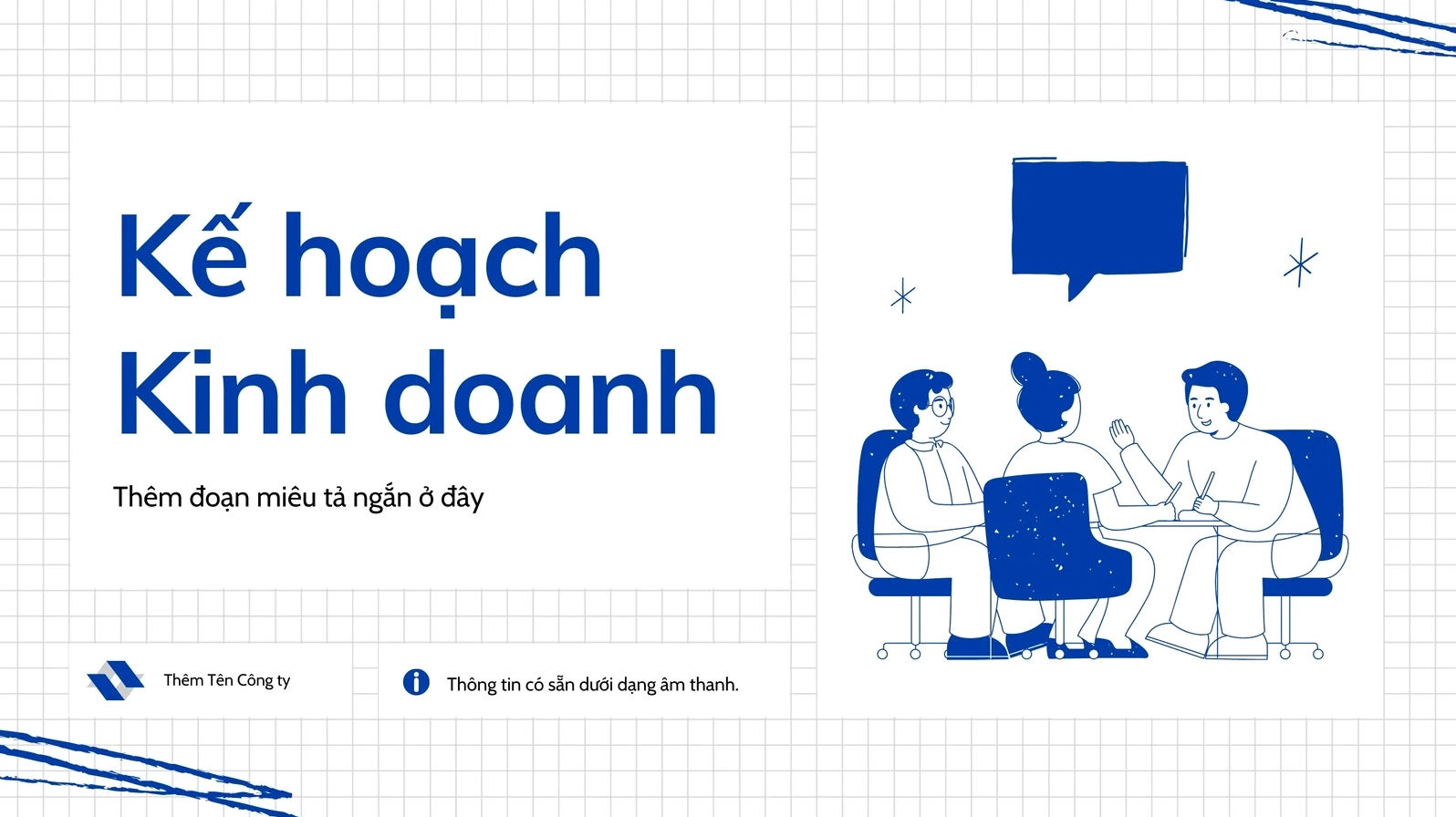 Hình nền slide đẹp với họa tiết vẽ nguệch ngoạc trên nền xanh hải quân, trắng và đen