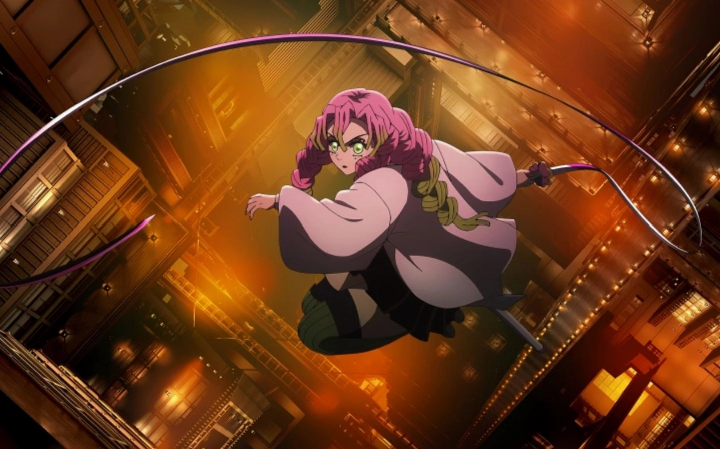 Hình nền thanh gươm diệt quỷ Luyến Trụ Kanroji Mitsuri duyên dáng