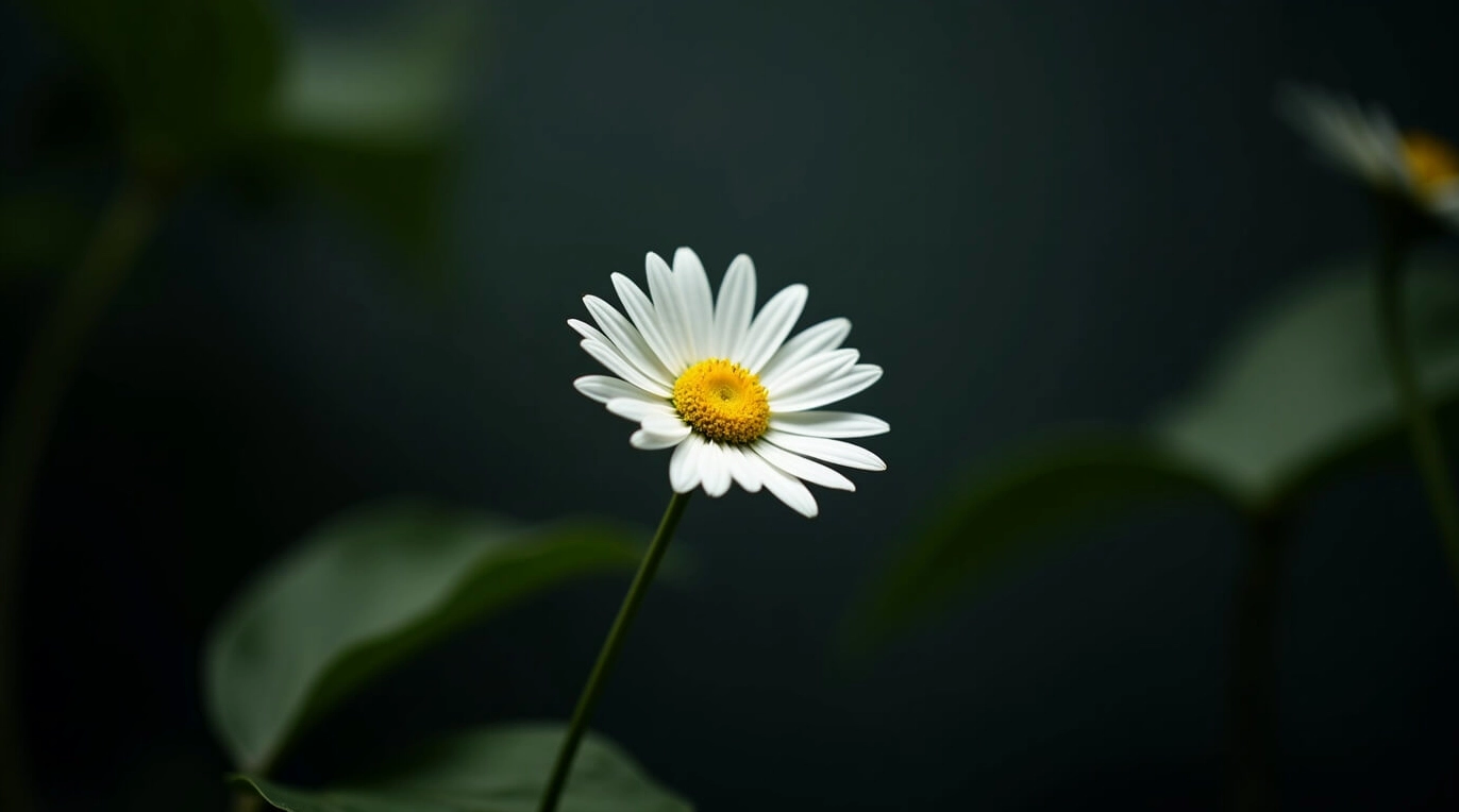 Tuyển tập hình nền thiên nhiên tuyệt đẹp dành cho mọi màn hình 7 Hình nền thiên nhiên bông hoa cúc trắng đơn độc phong cách tối giản