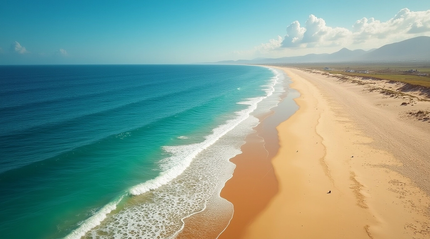 Hình nền tình yêu bãi biển hình trăng lưỡi liềm