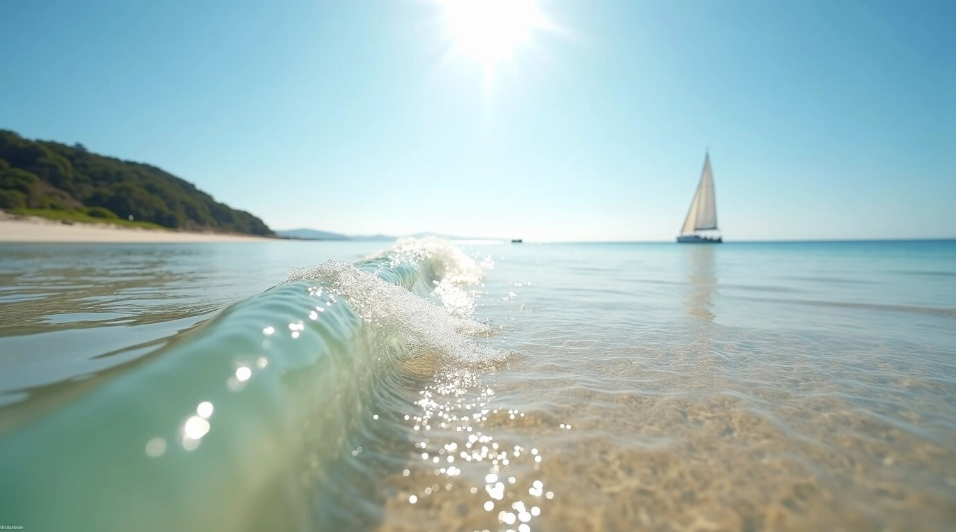 Hình nền tình yêu làn sóng biển trong suốt