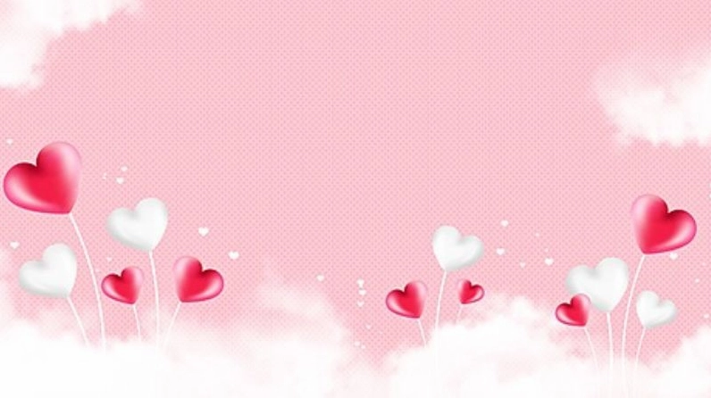 Hình nền trái tim cute màu hồng phấn nhẹ nhàng