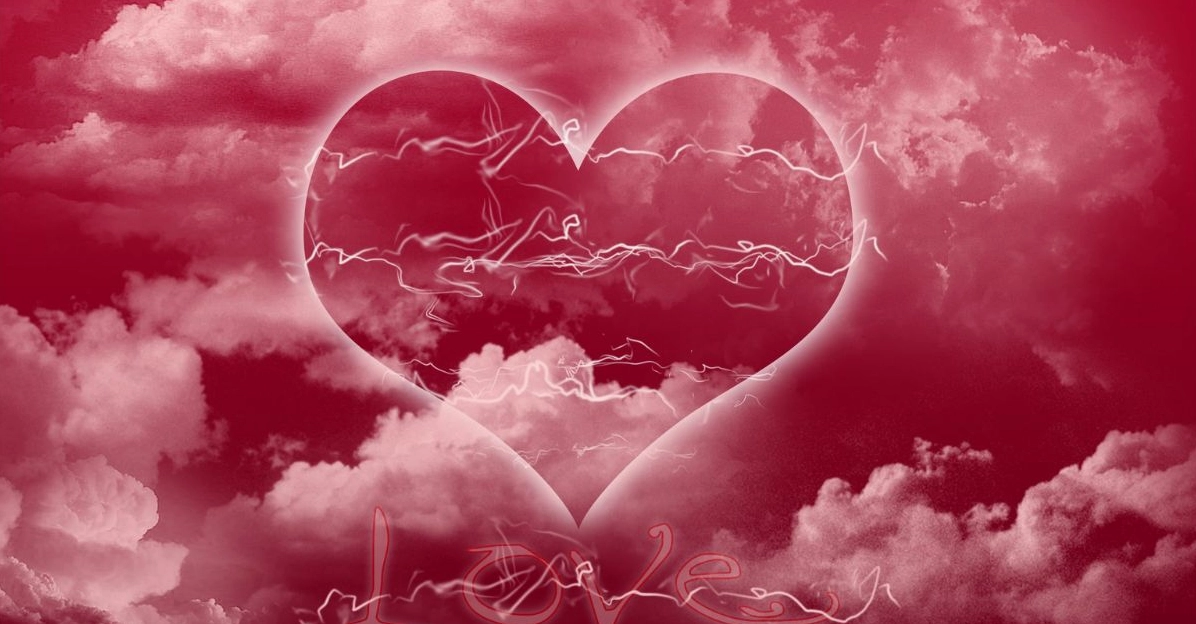 Hình nền trái tim cute với hiệu ứng đổ bóng 3D