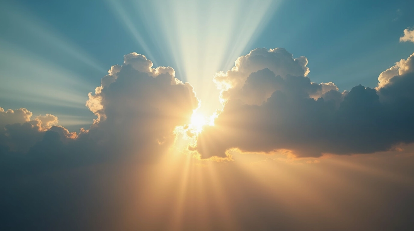 Tuyệt Đỉnh Bộ Sưu Tập Hình Nền Trắng Đen Độc Đáo và Thu Hút 1 Hình nền trắng đen với những tia sáng xuyên qua mây