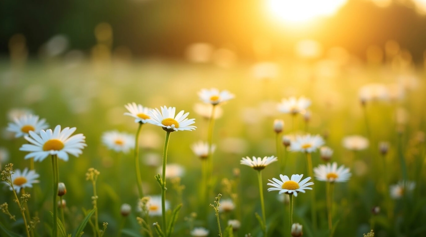 Cận cảnh bộ sưu tập hơn 15 hình nền trắng độc đáo và tinh tế 5 Hình nền trắng với đồng hoa cúc dại e ấp trong sương sớm