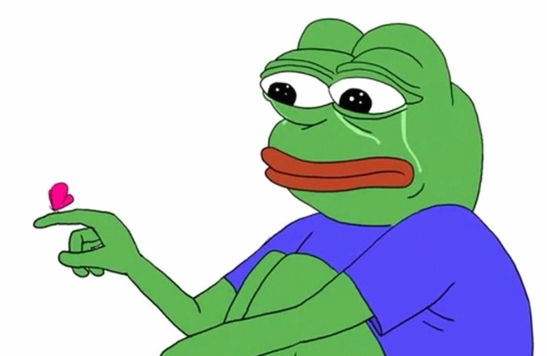 Meme ếch xanh buồn bã ngồi cô độc trên ghế suy tư