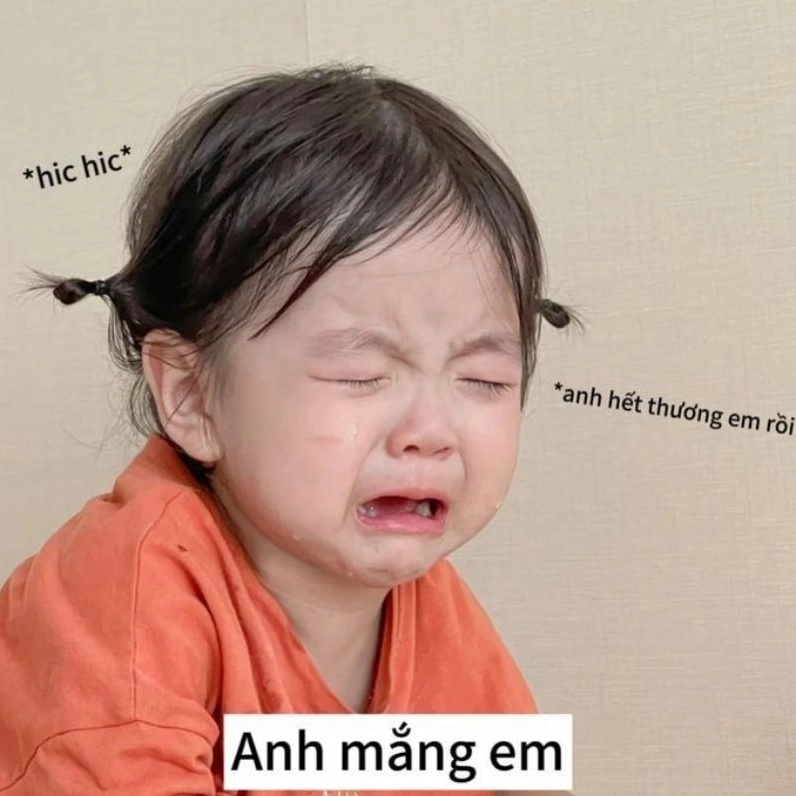 Bộ Sưu Tập Cận Cảnh Những Ảnh Em Bé Meme Hài Hước Nhất Mạng Xã Hội 4 Meme em bé khóc cute khi bị mẹ mắng