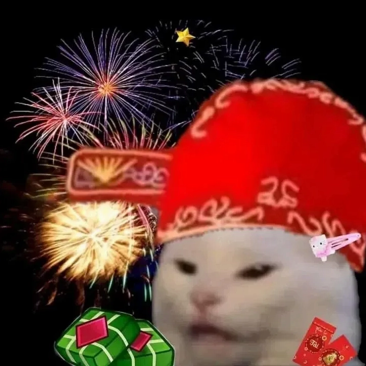 Mèo mặc áo dài tết với dáng ngồi nghiêm túc nhưng ánh mắt tinh quái