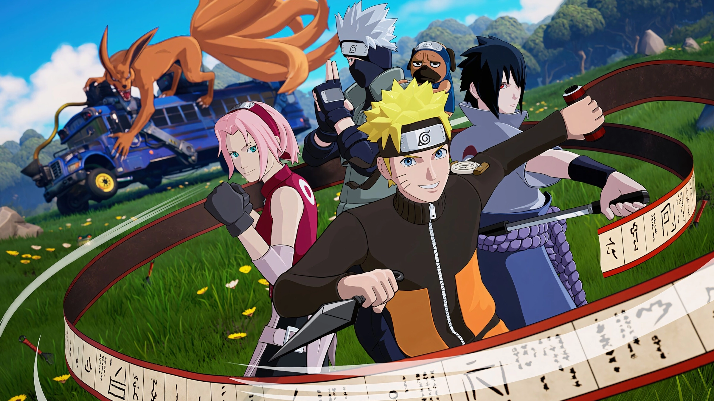 Naruto Uzumaki trong dáng vẻ của một nhân vật minecraft anime dũng mãnh