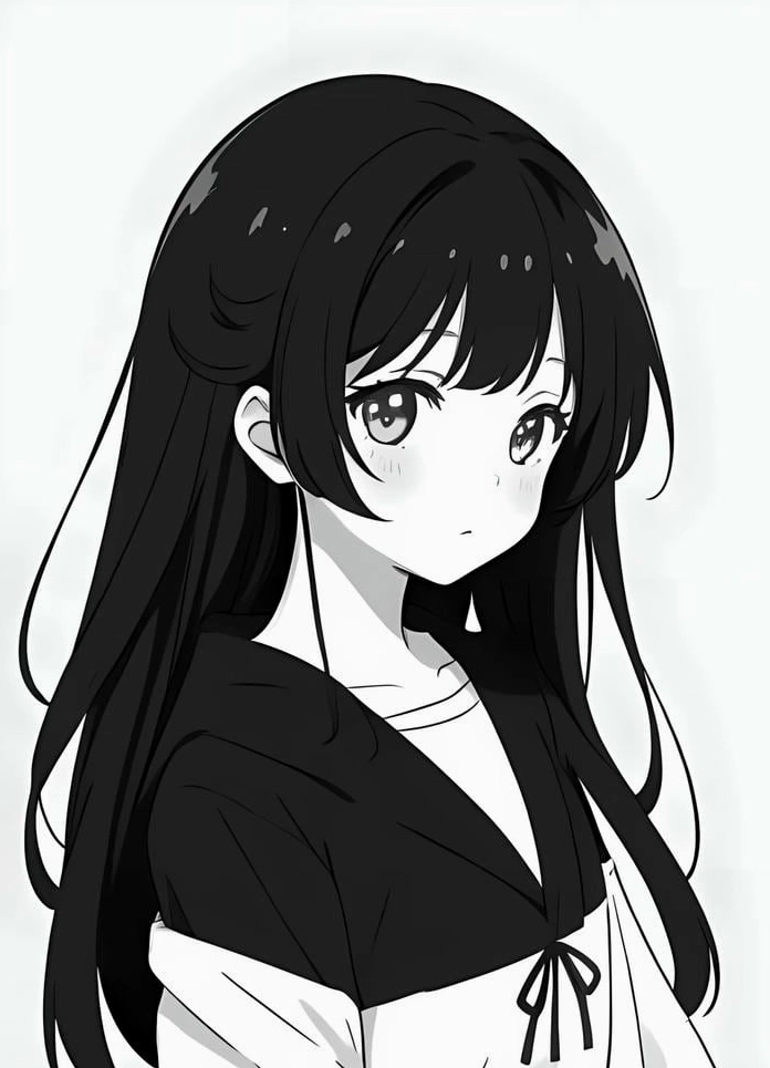 Bộ Sưu Tập: Cận Cảnh 20+ Ảnh Anime Đen Trắng Đầy Cảm Xúc 11 Nữ anime monochrome với vẻ đẹp quyến rũ và bí ẩn
