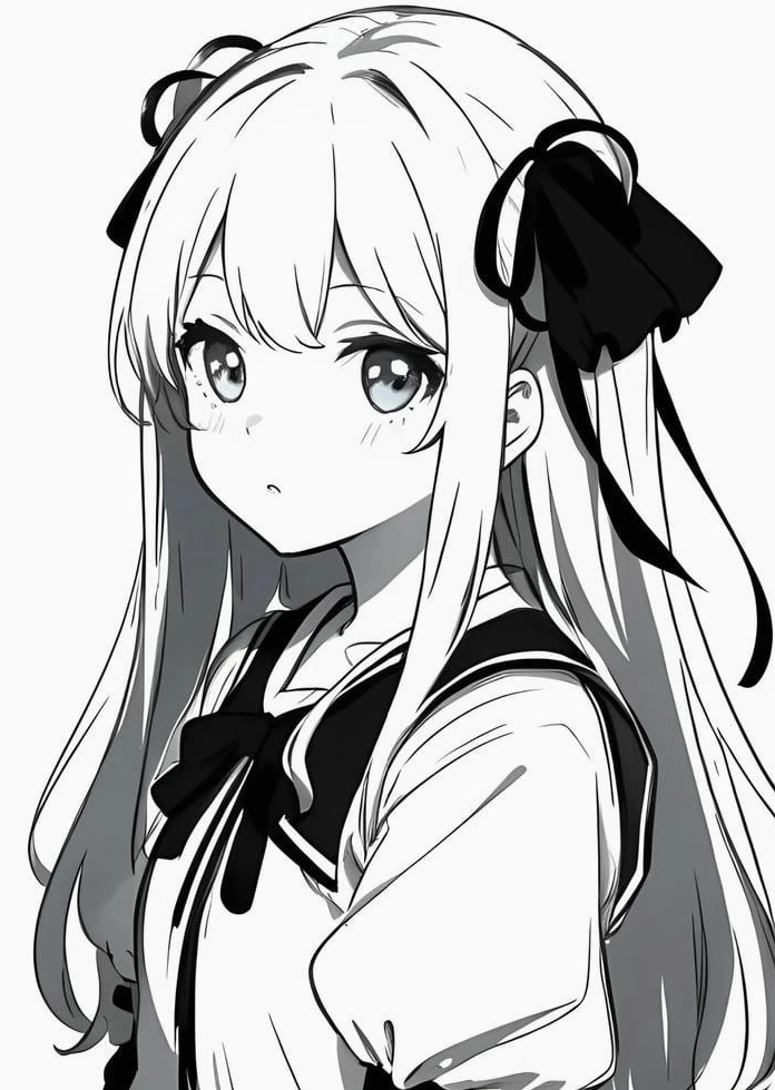 Bộ Sưu Tập: Cận Cảnh 20+ Ảnh Anime Đen Trắng Đầy Cảm Xúc 12 Nữ anime sắc thái đen trắng với thần thái sắc sảo