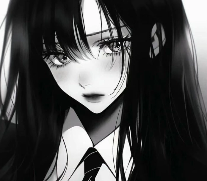 Bộ Sưu Tập: Cận Cảnh 20+ Ảnh Anime Đen Trắng Đầy Cảm Xúc 4 Nữ anime trắng đen tinh tế và thanh lịch