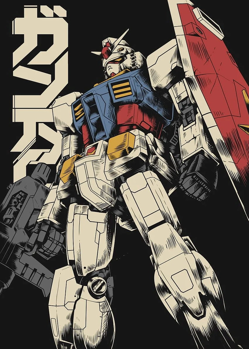 Bộ Sưu Tập Cận Cảnh Ảnh Anime Gundam Tuyệt Đỉnh Không Thể Rời Mắt 2 Poster Gundam RX-78-2 nghệ thuật