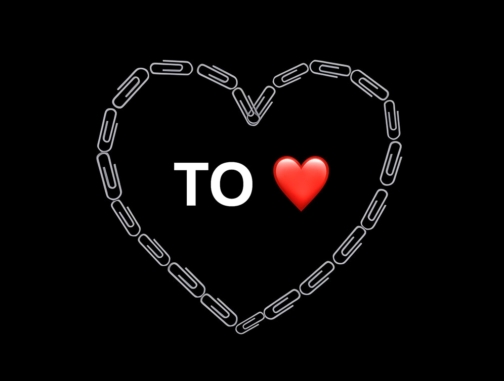 Tạo hình nền trái tim cute bằng ghim giấy độc đáo