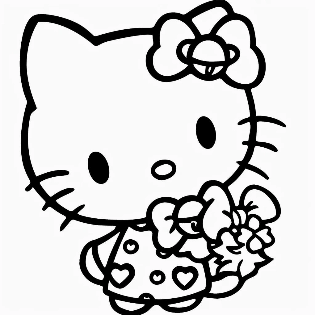 Bộ Sưu Tập Ảnh Hello Kitty Tô Màu Cực Độc và Đáng Yêu 13 tranh rỗng hello kitty siêu dễ thương, sẵn sàng lên màu