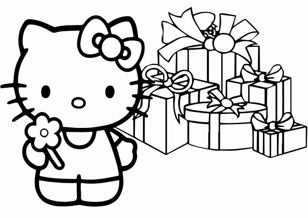 Bộ Sưu Tập Ảnh Hello Kitty Tô Màu Cực Độc và Đáng Yêu 8 tranh tô màu hello kitty cho bé cùng những món quà xinh xắn