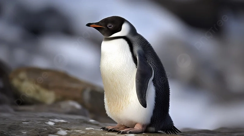 4 chú chim cánh cụt dễ thương trong tư thế chuẩn bị trượt băng