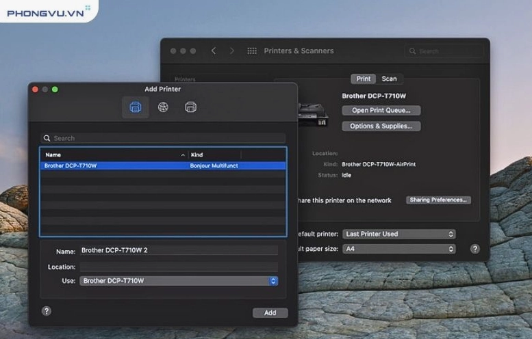 Hướng dẫn chi tiết cách thêm máy in vào laptop nhanh chóng và hiệu quả 26 Ấn Add để hoàn tất việc kết nối máy in trên Mac