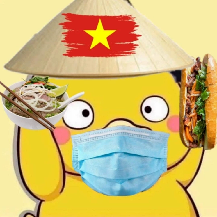 Ảnh chế vịt vàng Việt Nam cầm nón lá