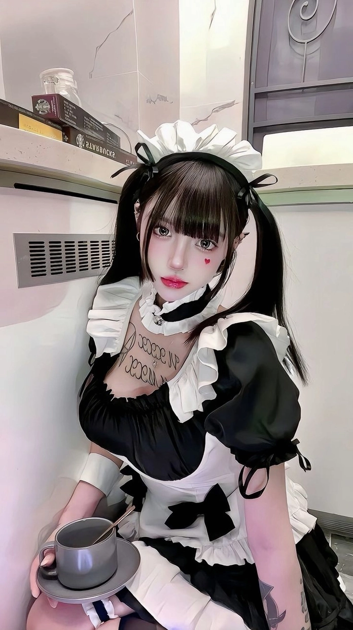 Ảnh gái xinh diện đồ hầu gái phong cách đầy cá tính