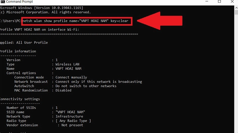 Hướng dẫn chi tiết cách dò pass wifi trên laptop nhanh chóng và chính xác nhất năm 2026 11 Ảnh minh họa cách xem pass wifi trên máy tính bước thứ mười