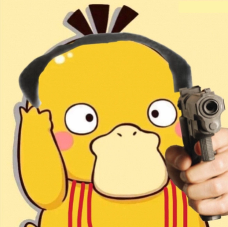 Ảnh vịt meme cầm súng đồ chơi với điệu bộ cực kỳ nguy hiểm