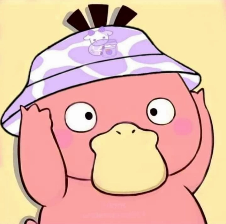 Ảnh vịt meme đội nón len màu tím mộng mơ trông vô cùng đáng yêu
