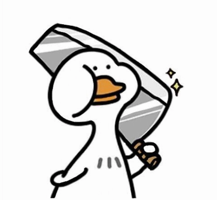 Ảnh vịt meme trắng cầm dao hung hăng