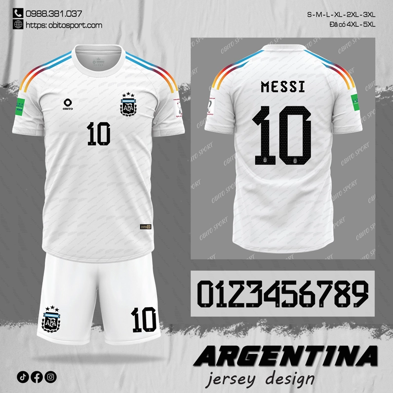 Áo bóng đá đội tuyển Argentina với thiết kế tinh tế giúp các bóng hồng thêm phần tỏa sáng