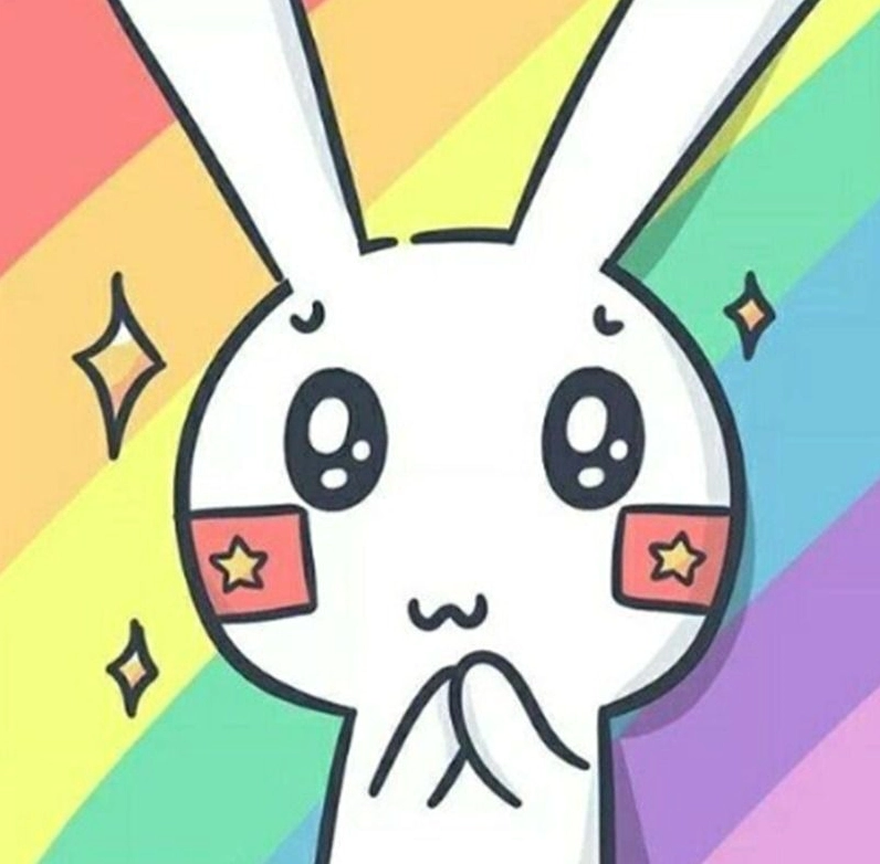 Avatar thỏ bảy màu meme thể hiện cá tính mạnh