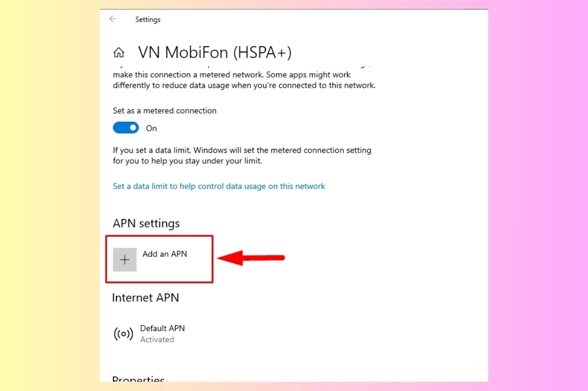 Bạn cần cài đặt APN để laptop có thể kết nối với mạng di động