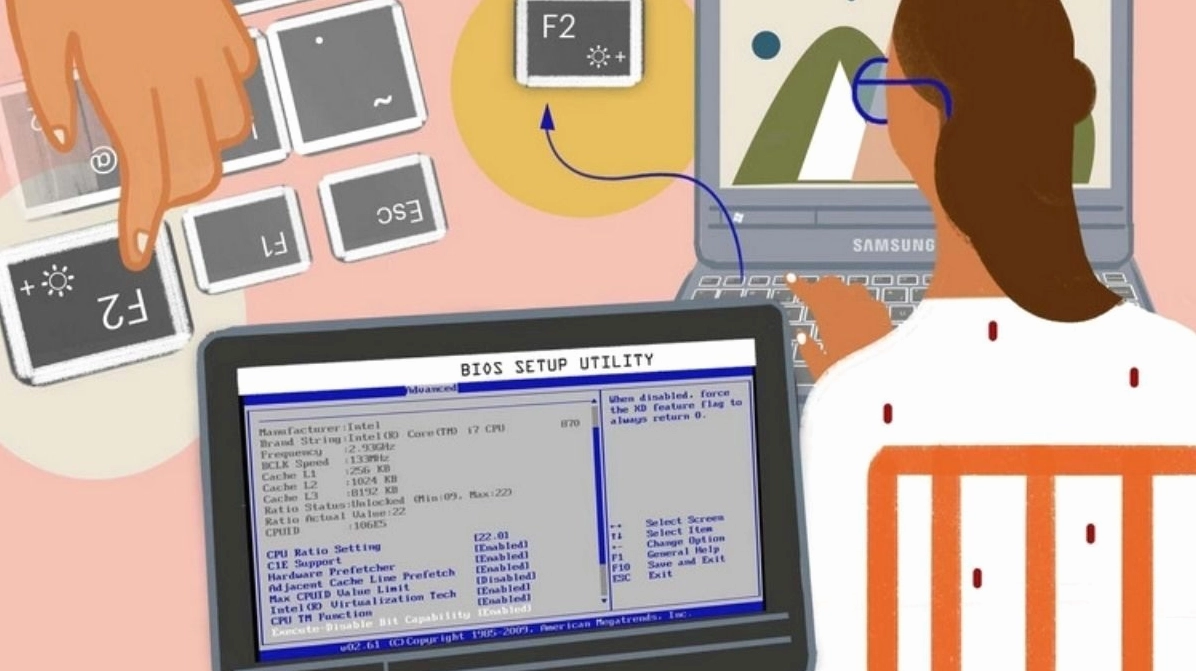 Bạn nhấn F2 và tìm đến mục Advanced