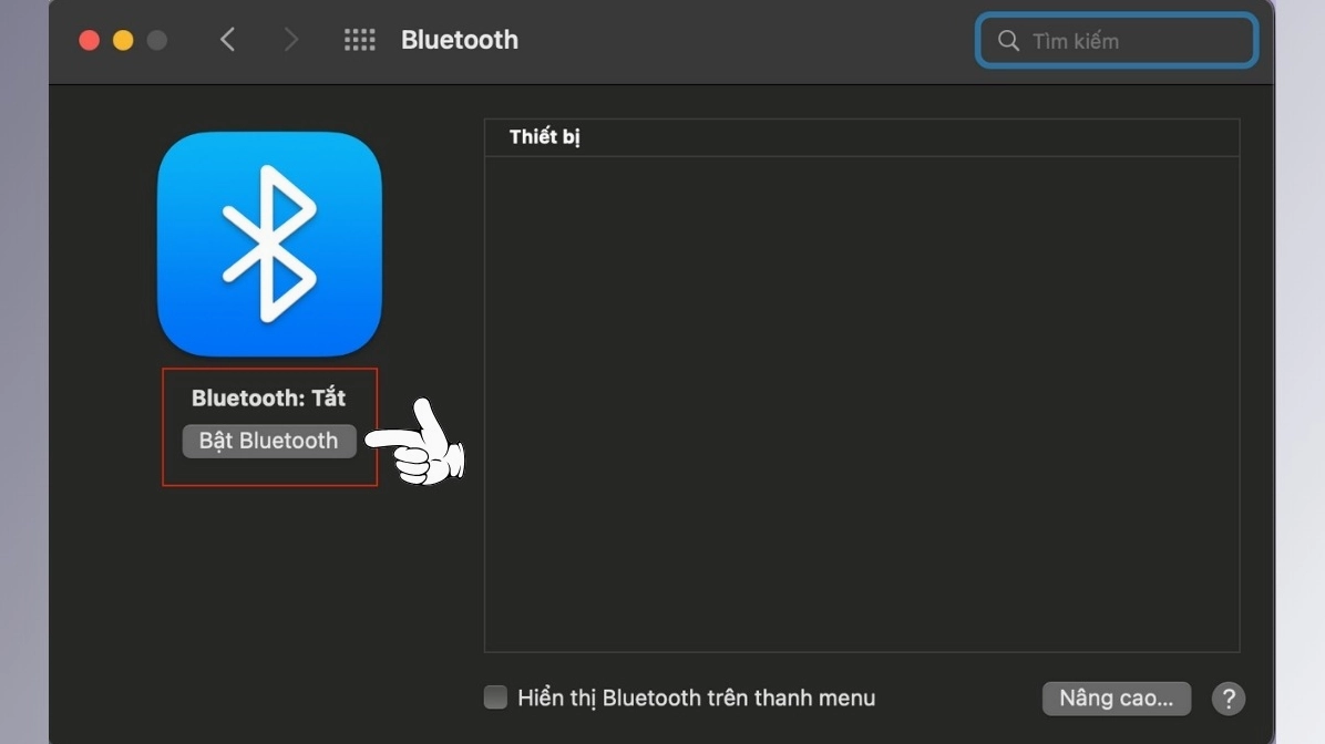 Bật Bluetooth trên macOS