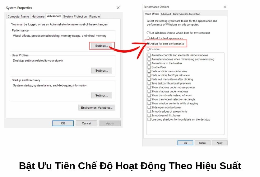 Bật chế độ hoạt động ưu tiên hiệu suất tối đa
