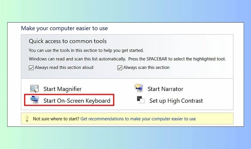 Hướng dẫn chi tiết cách bật bàn phím ảo trên laptop cực đơn giản 17 Bật phím ảo