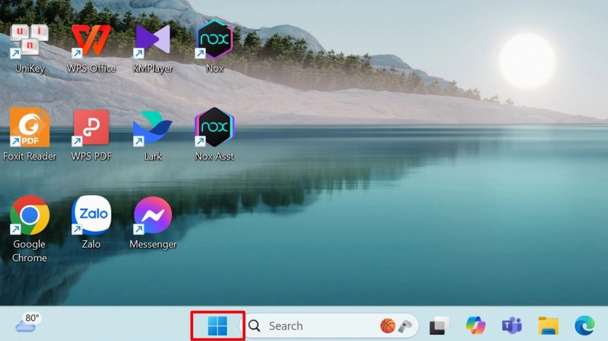 Biểu tượng Microsoft Store trên thanh tìm kiếm của Windows