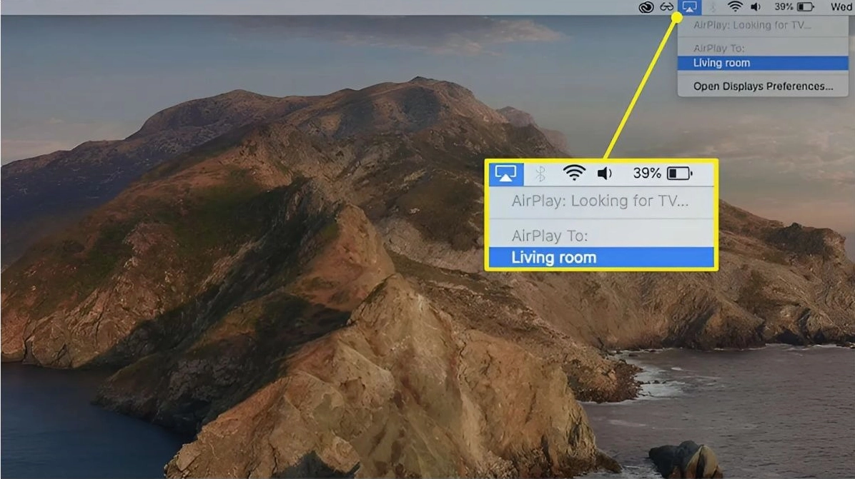 Hướng dẫn chi tiết cách cài đặt máy chiếu cho laptop nhanh chóng và đơn giản nhất 19 Biểu tượng tính năng AirPlay trên thanh công cụ của máy tính Mac để kết nối máy chiếu