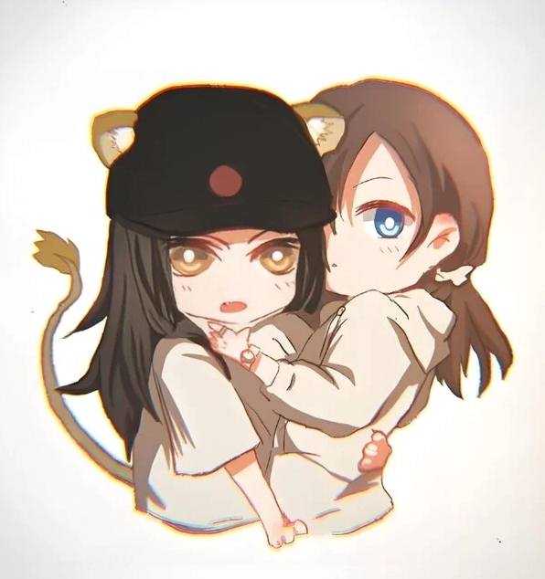 Bức ảnh anime hai nhân vật ôm nhau đầy lưu luyến