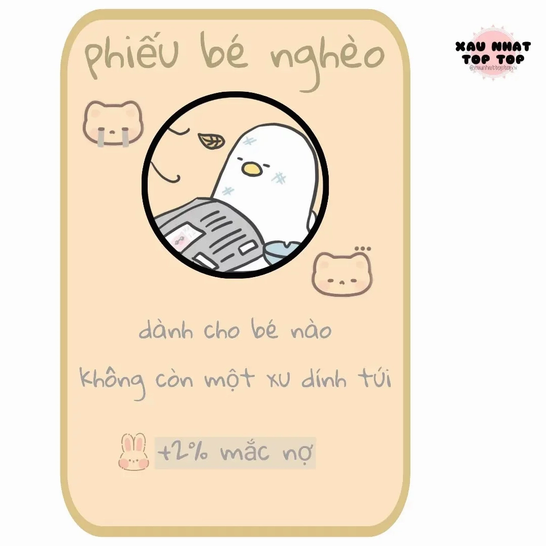 Bức ảnh phiếu bé nghèo siêu đáng yêu dành cho hội hết tiền