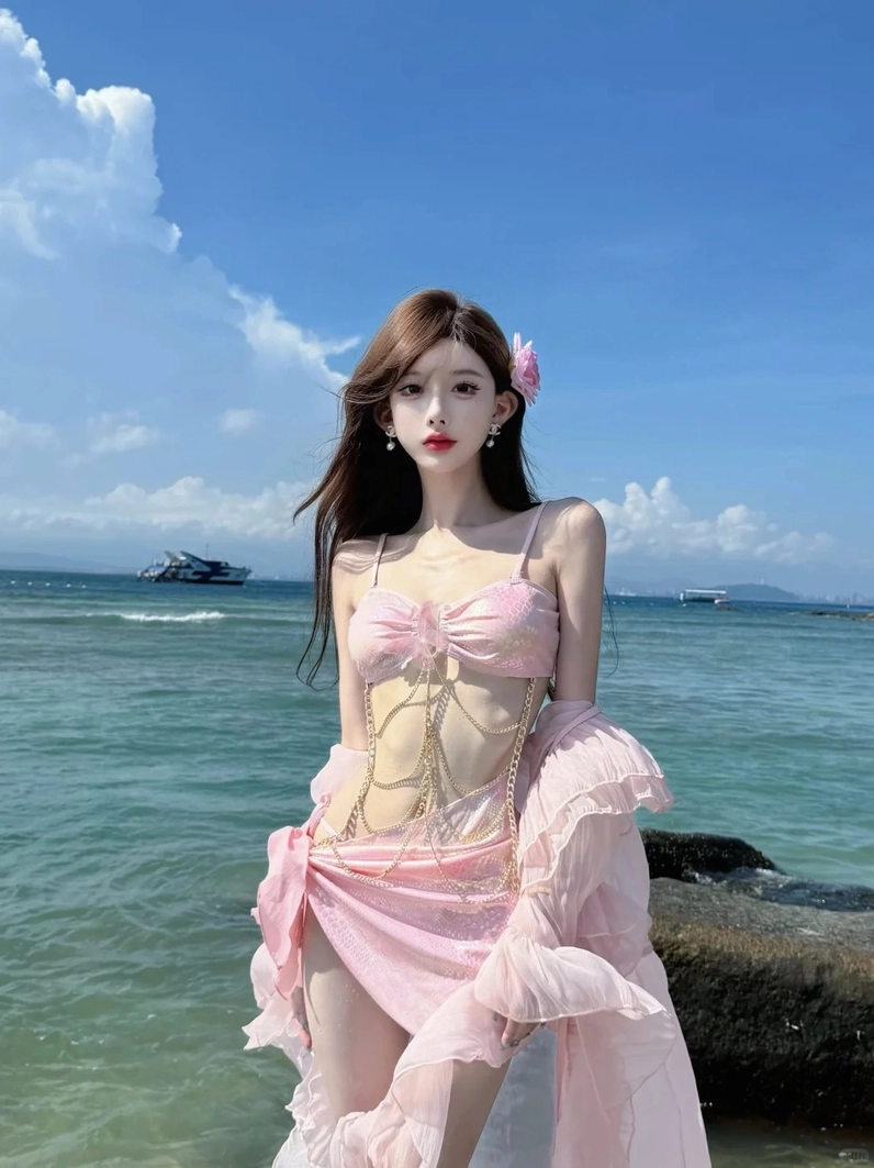 Bộ sưu tập 30 ảnh gái xinh mặc bikini đi biển che mặt siêu quyến rũ 29 Bức ảnh toàn cảnh khắc họa vẻ đẹp hoang sơ của bãi biển và sự gợi cảm của cô gái